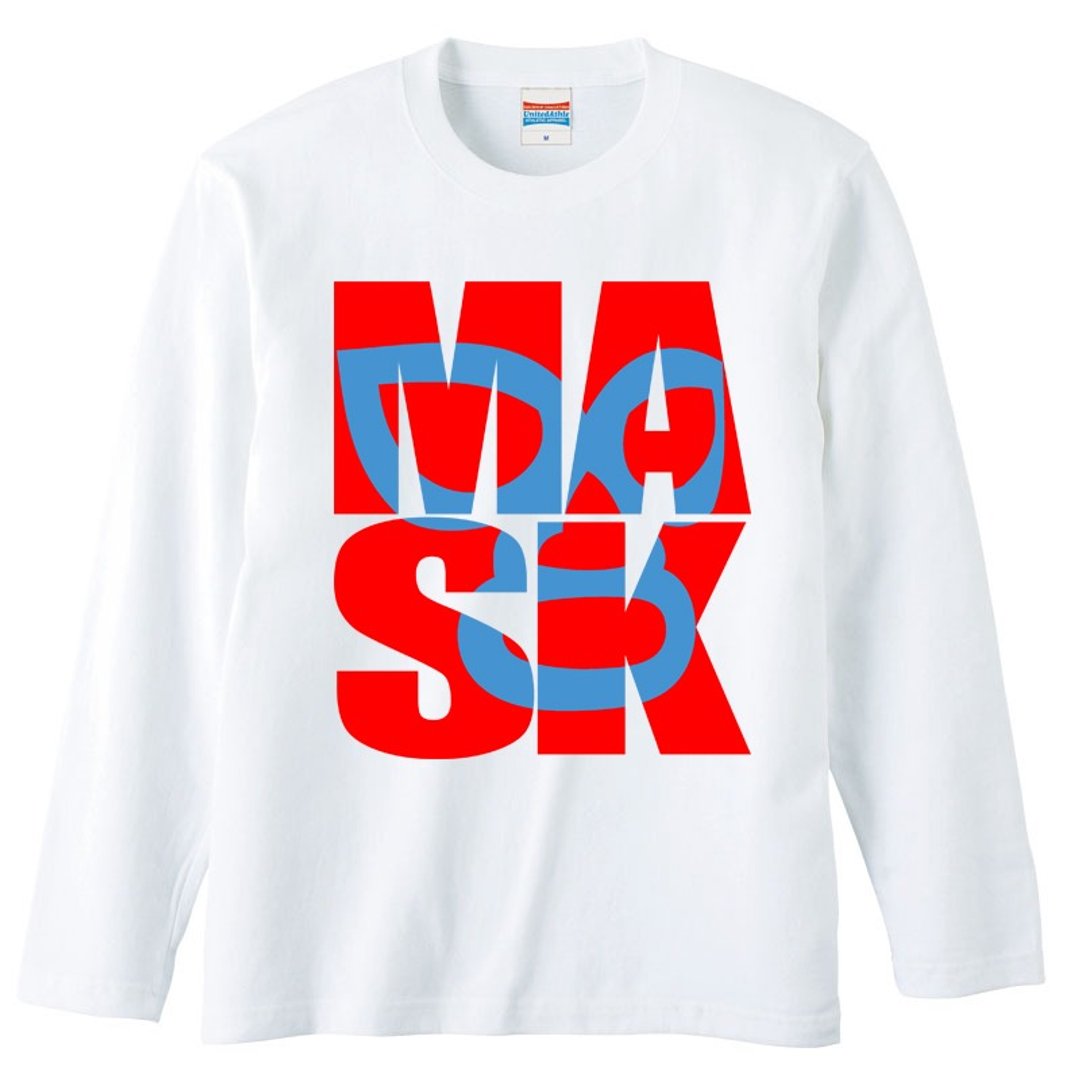 Long sleeve T-shirt / MASK (Red) - 男装上衣/T 恤 - 棉．麻 白色