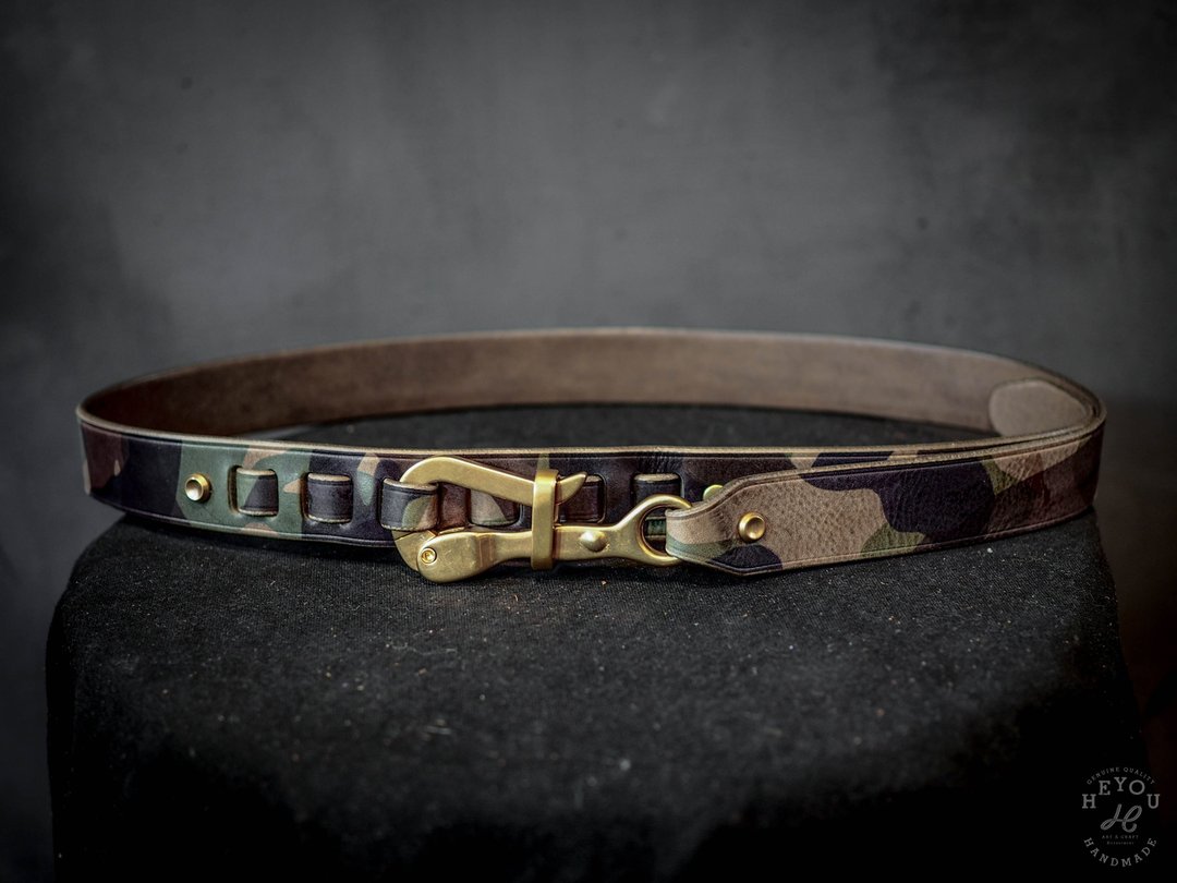 Sailor Belt 水手皮革腰带-迷彩灰 - 皮带/腰带 - 真皮 多色