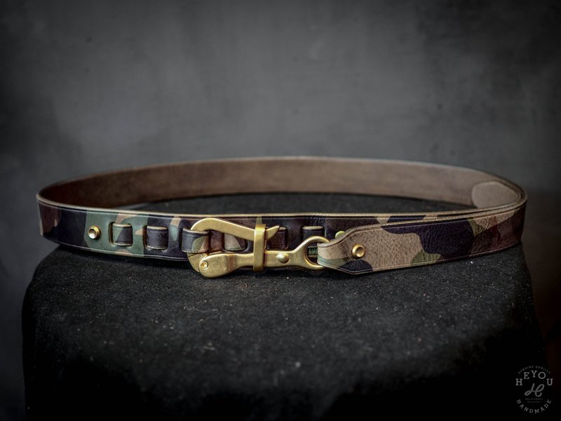 Sailor Belt 水手皮革腰带-迷彩灰 - 皮带/腰带 - 真皮 多色