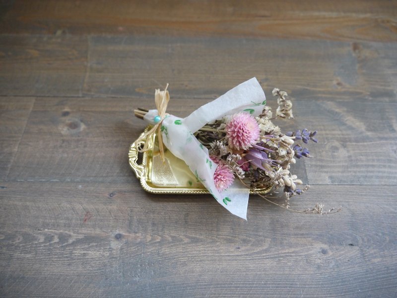 【不凋 小百合X水晶花】田园自然 迷你干燥花束 - 植栽/盆栽 - 植物．花 粉红色