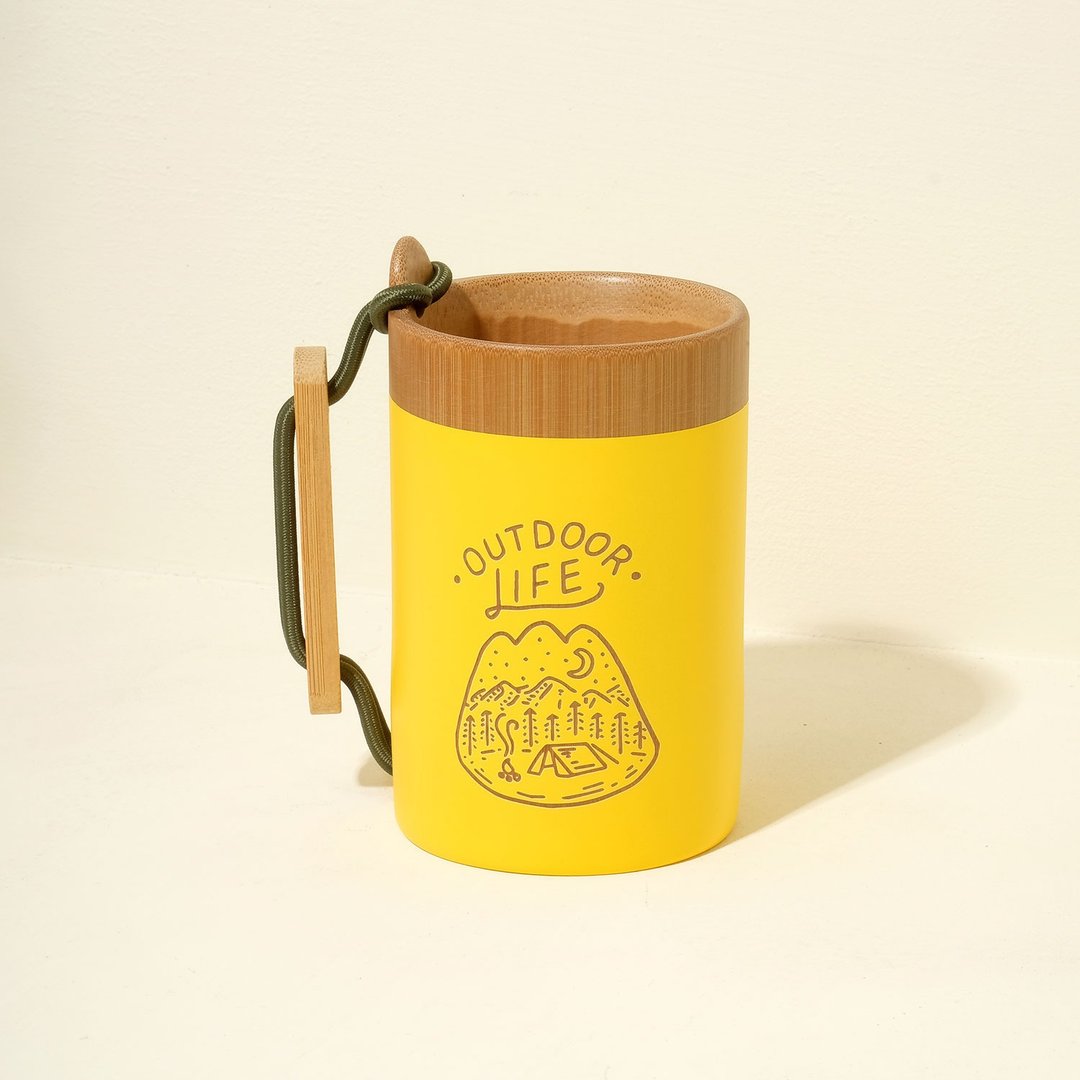 Outdoor Cup 元气凹豆杯 (小山款) - 咖啡杯/马克杯 - 竹 卡其色