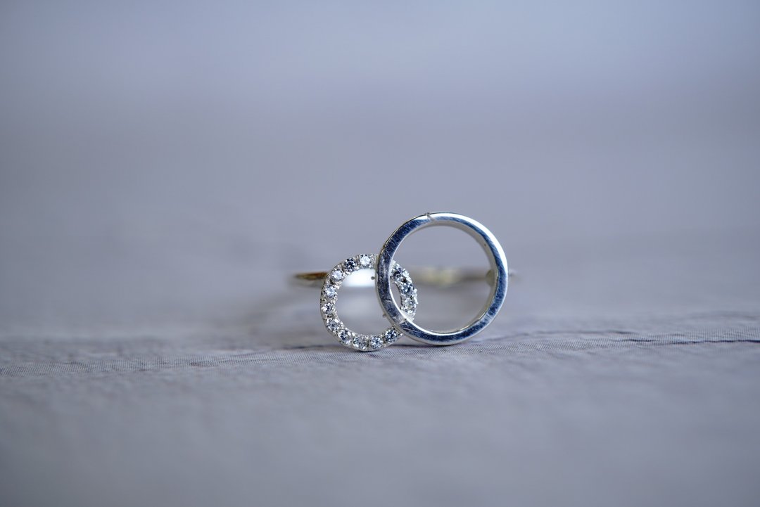 halo ring 159 - 戒指 - 其他金属 银色