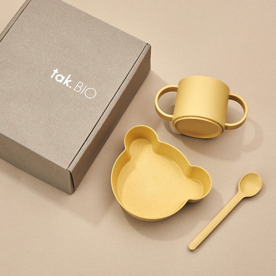 【Tak】BIO Kids Dish抗菌小熊餐具组(三色可选) - 儿童餐具/餐盘 - 树脂 多色
