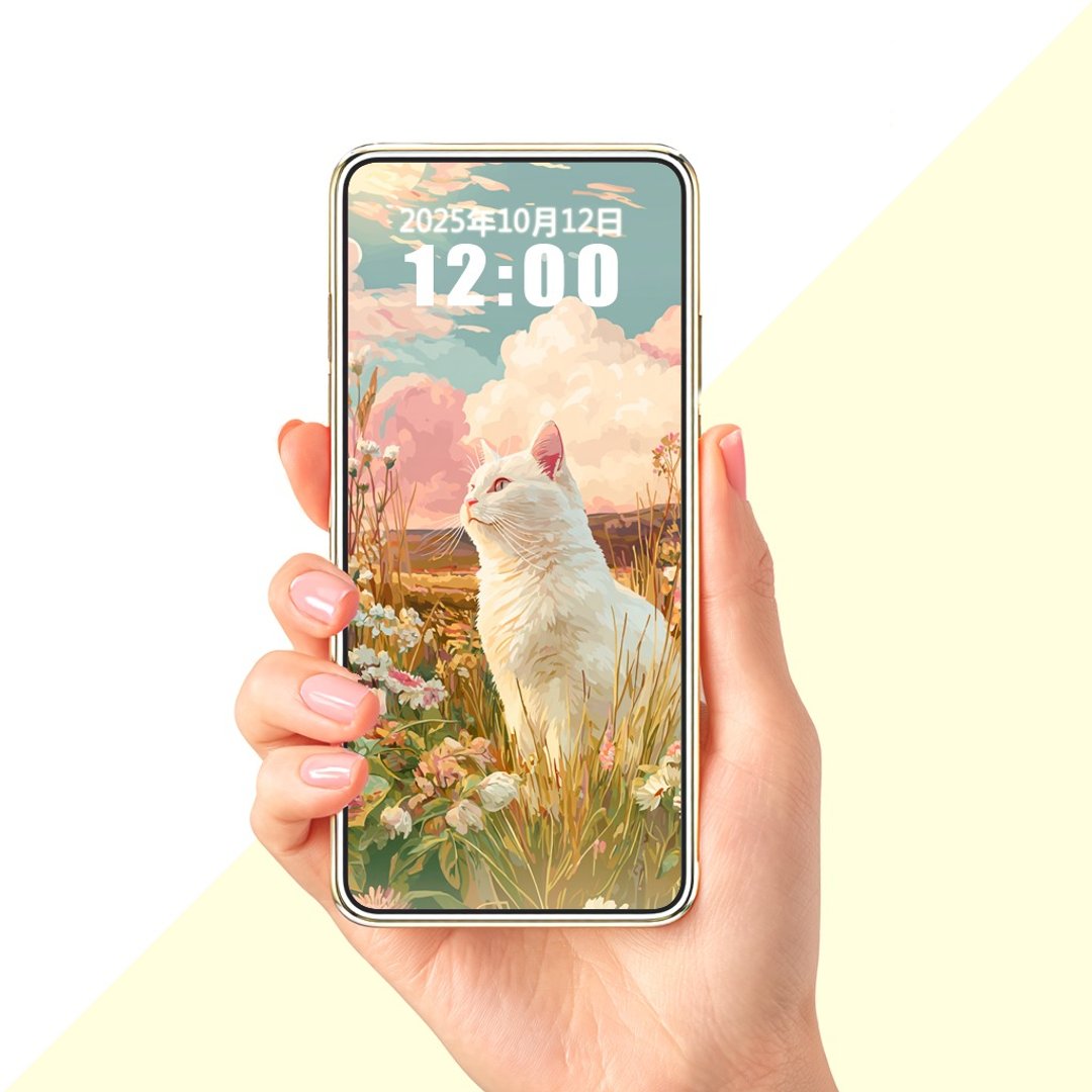 草原里的望阳猫1 插画桌布套组 - 电脑手机桌布/贴图/App 图示 - 其他材质 