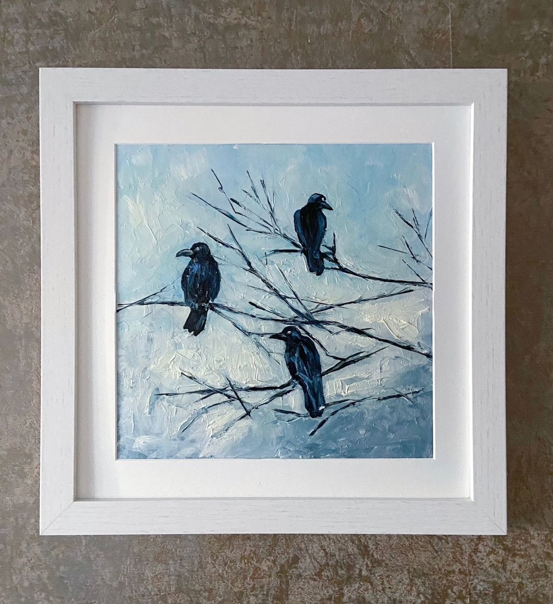 立即购买。 其中的一种。 黑乌鸦 (raven) 是纸板上的原始油画。 - 墙贴/壁贴 - 其他金属 蓝色
