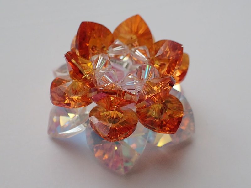 莲花 摆件 SWAROVSKI ELEMENTS(施华洛世奇元素) - 摆饰 - 玻璃 橘色