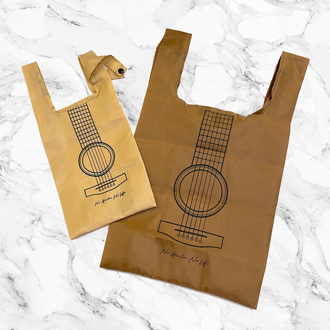 Guitar Player 吉他尼龙环保袋 饮料袋 外食袋 生活用品 音乐礼物 - 手提包/手提袋 - 尼龙 卡其色