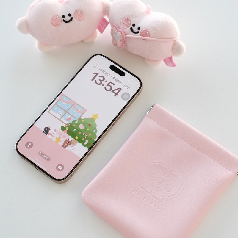 OneMore x 小心脏联名 | 皮革质感收纳包 - 化妆包/杂物包 - 其他材质 粉红色