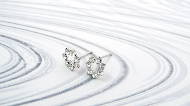 缘环 圆圈环状 925纯银耳环 - 耳环/耳夹 - 纯银 灰色