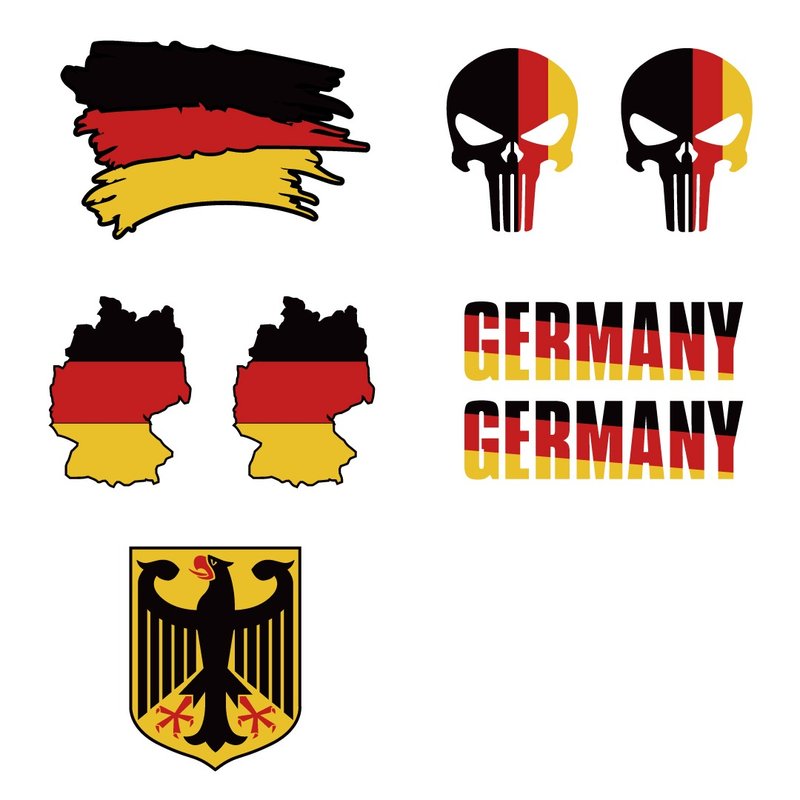 德国 骷髅头 germany 老鹰 国旗 3M工程级 车贴 反光贴纸 MIT - 贴纸 - 防水材质 