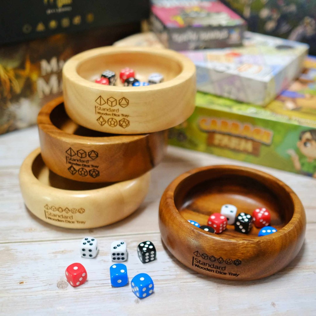 标准骰子托盘 - 桌游/玩具 - 木头 卡其色