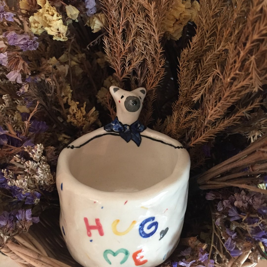 Hug me little bear - 茶具/茶杯 - 陶 白色
