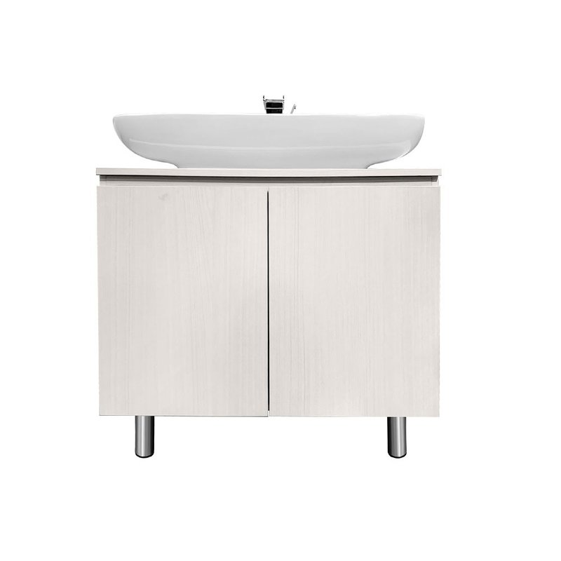 【MULTI】台湾制造工厂直营 瀑布出水龙头+白脸盆+浴柜(栓木)70cm - 卫浴用品 - 其他材质 