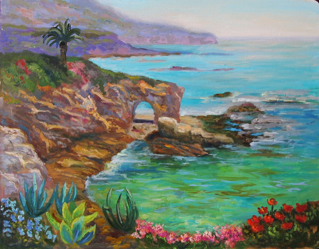 加州海滩画原创风景艺术风景海洋艺术品 - 海报/装饰画/版画 - 其他材质 多色