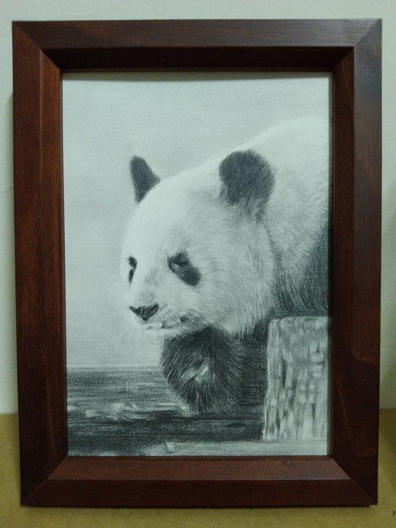 摆设 / 熊猫 / 铅笔画 / 原稿 / 含框 - 海报/装饰画/版画 - 纸 