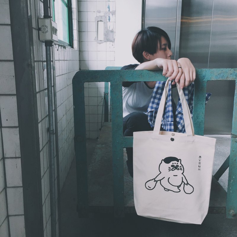 买菜五郎 (M)绢印帆布袋 - 侧背包/斜挎包 - 棉．麻 