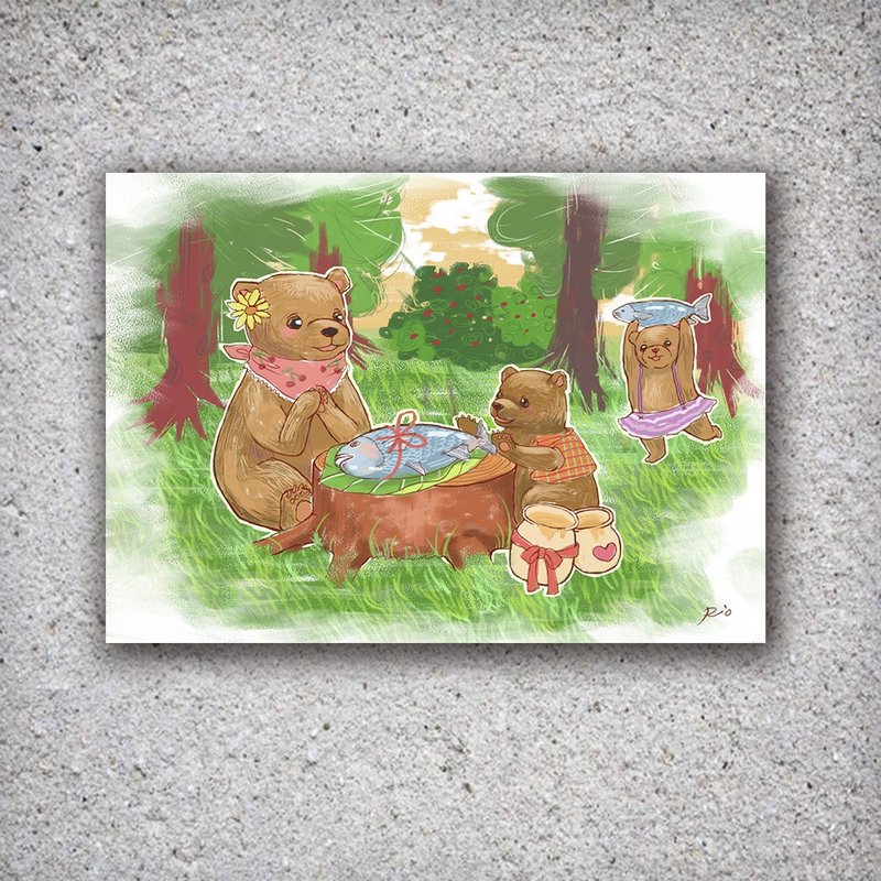 【明信片】再忙也要和妈妈吃顿饭  *母亲节卡片 - 卡片/明信片 - 纸 绿色