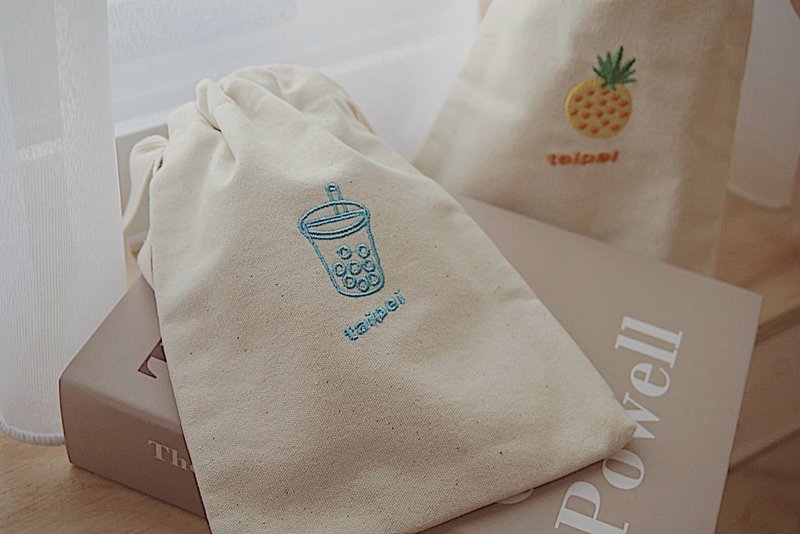 奥利佛 束口袋 收纳袋 ft.珍珠奶茶  |  提供同款150个起订定制 - 化妆包/杂物包 - 棉．麻 