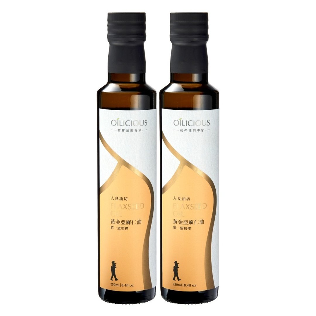 人良油坊 第一道冷压初榨在地浅培亚麻仁油250mlx2瓶 补充omega3 - 酱料/调味料 - 新鲜食材 橘色