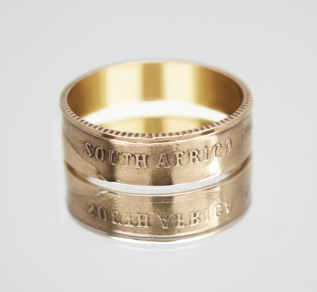 South Africa Coin Ring 2 Cents 1969 coin rings for men coin rings for women - 戒指 - 其他金属 