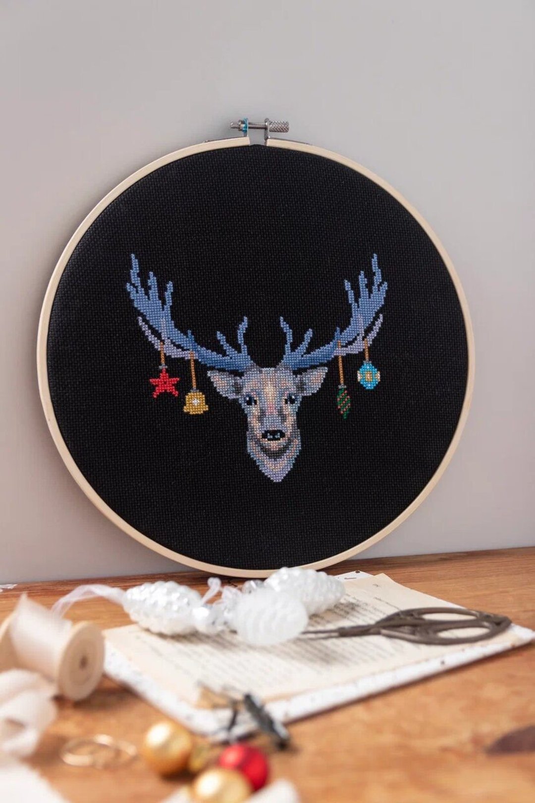 Christmas Deer Cross Stitch PDF Pattern 十字繡 - 手工艺教程/工具书 - 其他材质 