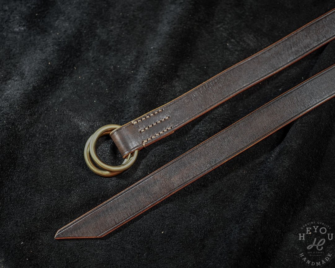 Double Ring Belt 双环皮带 3.0cm - 皮带/腰带 - 真皮 咖啡色