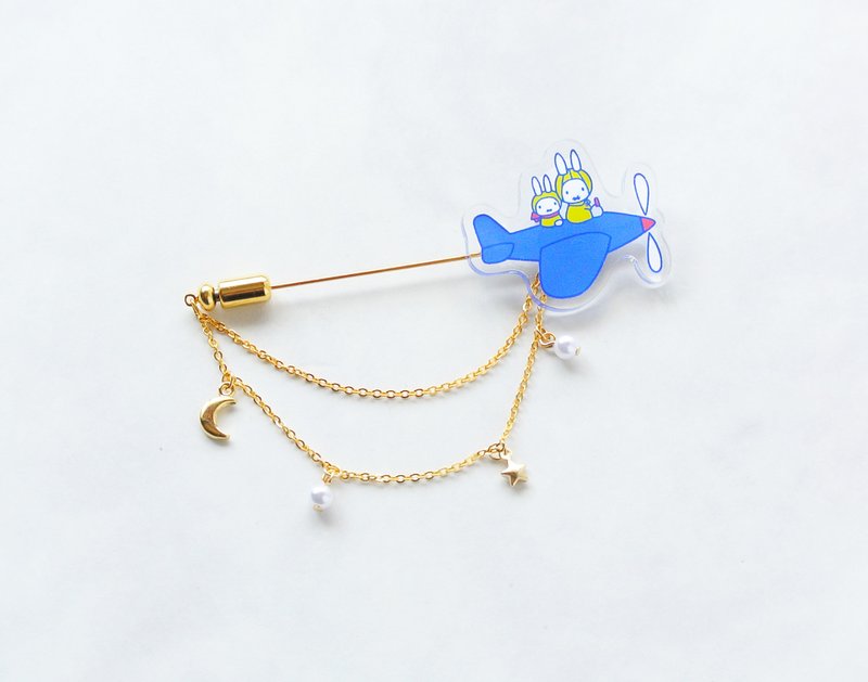 Miffy flying brooch - 胸针 - 压克力 蓝色