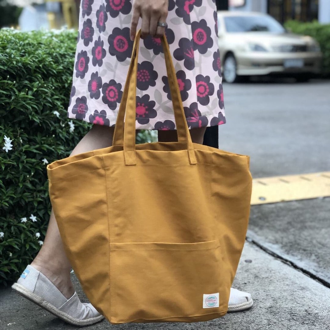 New Mustard Canvas Weekend Tote // Daily bag // Shopping bag - 手提包/手提袋 - 棉 黄色