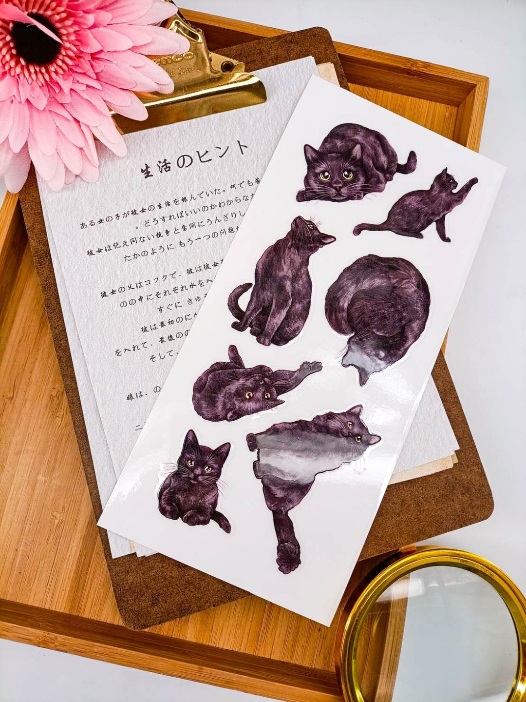 5K053_五口美 _ 看不見黑貓 _ Black Cat A/轉印貼紙 - 贴纸 - 其他材质 多色