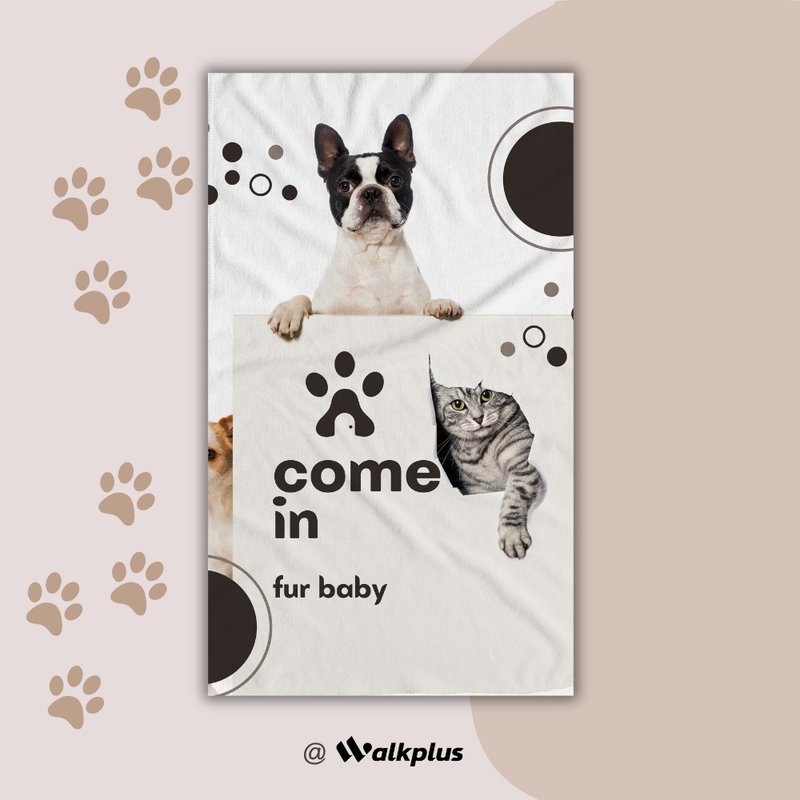 【Walkplus】快干大毛巾(FUNNY毛小孩C款)(尺寸:75*130CM) - 毛巾浴巾 - 聚酯纤维 