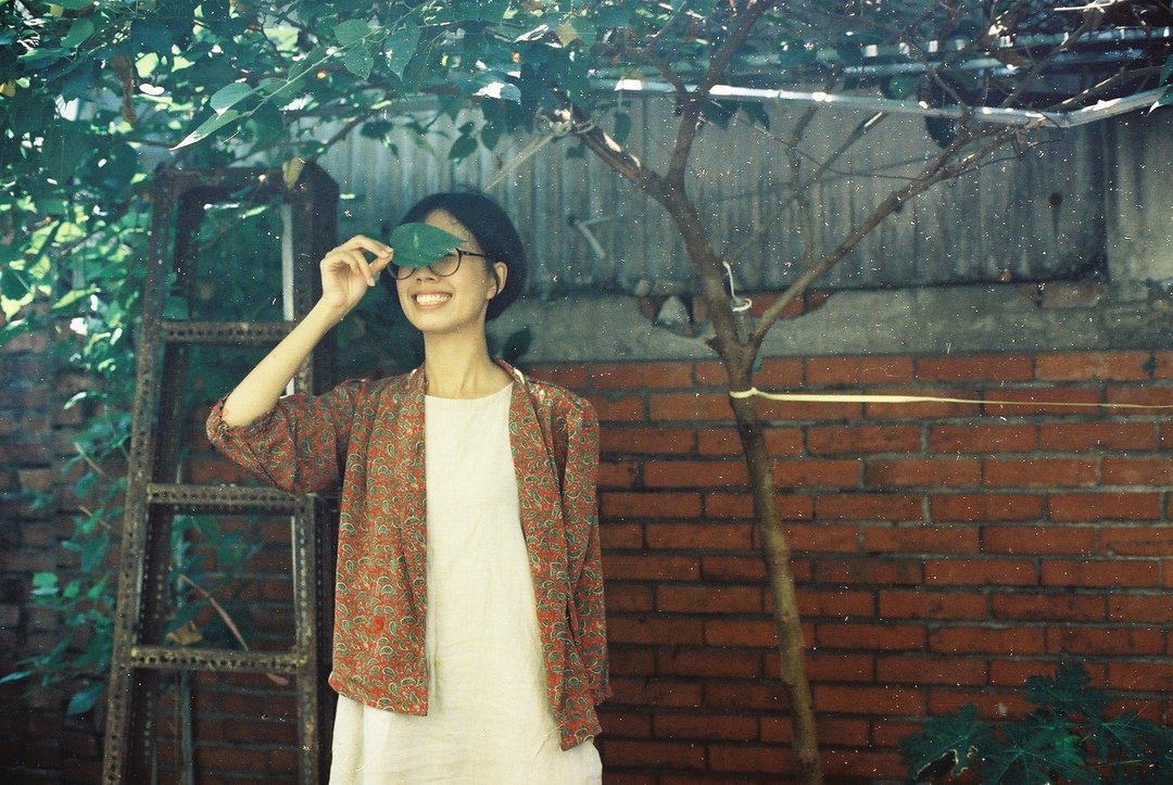 朱红暗绿变形虫图腾早期翻领双排扣衬衫外套 | vintage莞洱古着 - 女装休闲/机能外套 - 聚酯纤维 