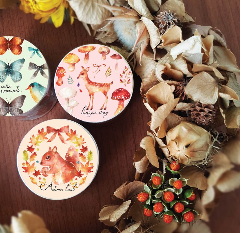 【完售展示】秋季纸胶带 3入 - 纸胶带 - 纸 咖啡色