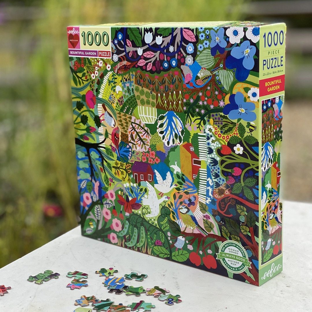 eeBoo 1000片拼图-花团锦簇Bountiful Garden 1000 Piece Puzzle - 拼图 - 纸 多色