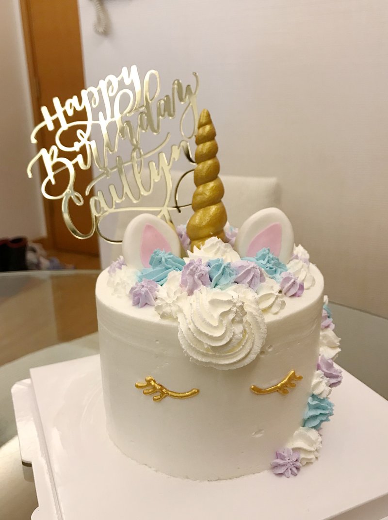 定制 西洋书法 Happy Birthday 生日蛋糕插牌 - 其他 - 压克力 金色