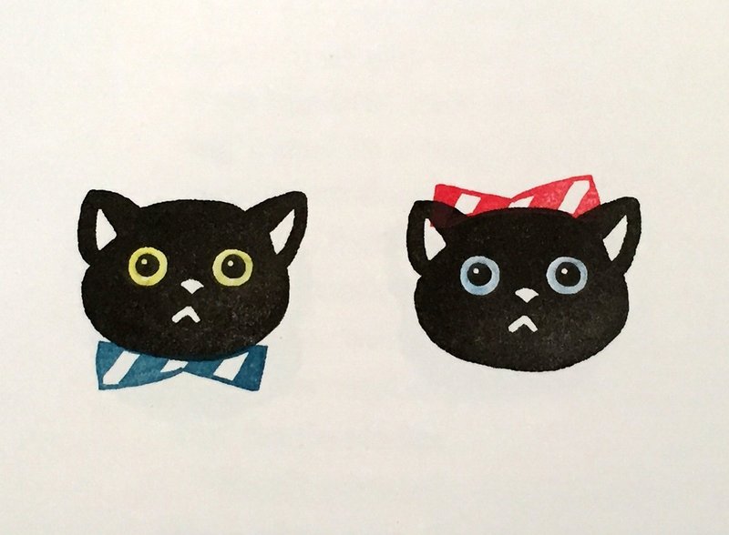 Boy?Girl?ネコのスタンプ＆リボンはんこ - 印章/印台 - 其他材质 