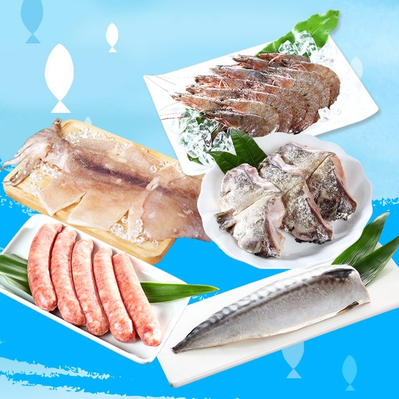【恋恋蚵仔寮】露营烤肉鲜味组(薄盐鲭鱼片、飞鱼卵香肠、鱿鱼无2 - 其他 - 其他材质 多色