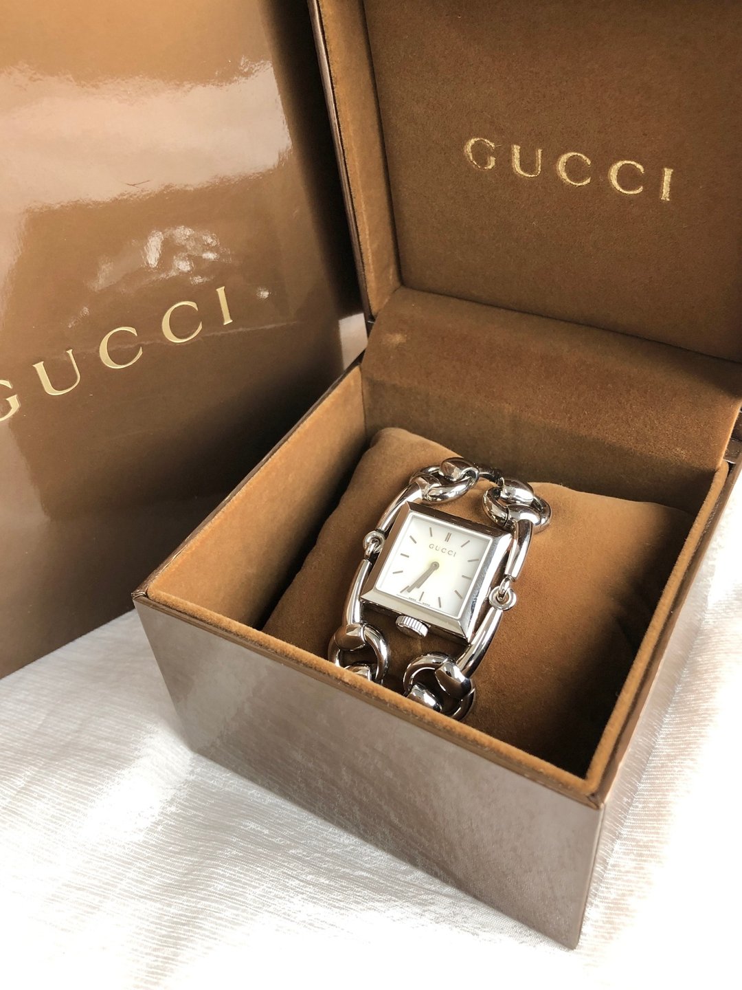 【日本直送 名牌中古包】GUCCI 古驰 Signoria 腕表 银色 不锈钢 116.3 vintage 古董 tv2tvg - 女表 - 不锈钢 银色
