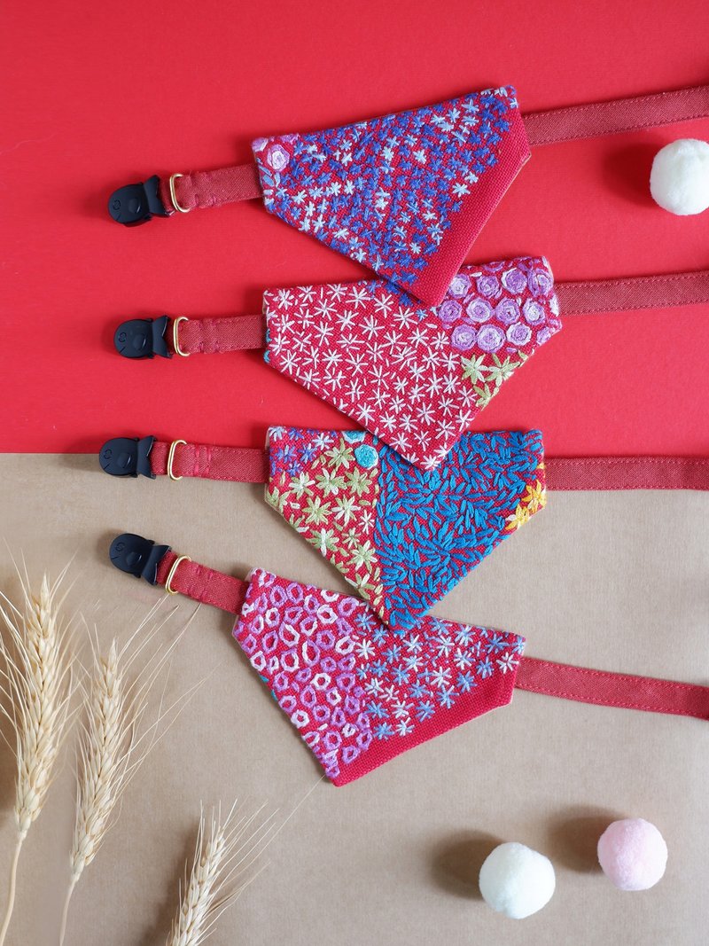 Mala 2018 Breakaway cat collar : RED - 项圈/牵绳 - 棉．麻 红色