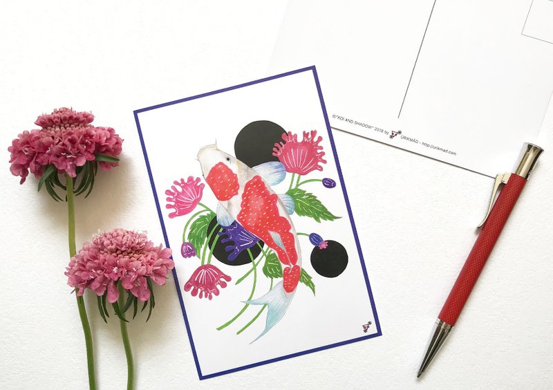 日本を感じるポストカード  3枚set -鯉と影- - 卡片/明信片 - 纸 白色