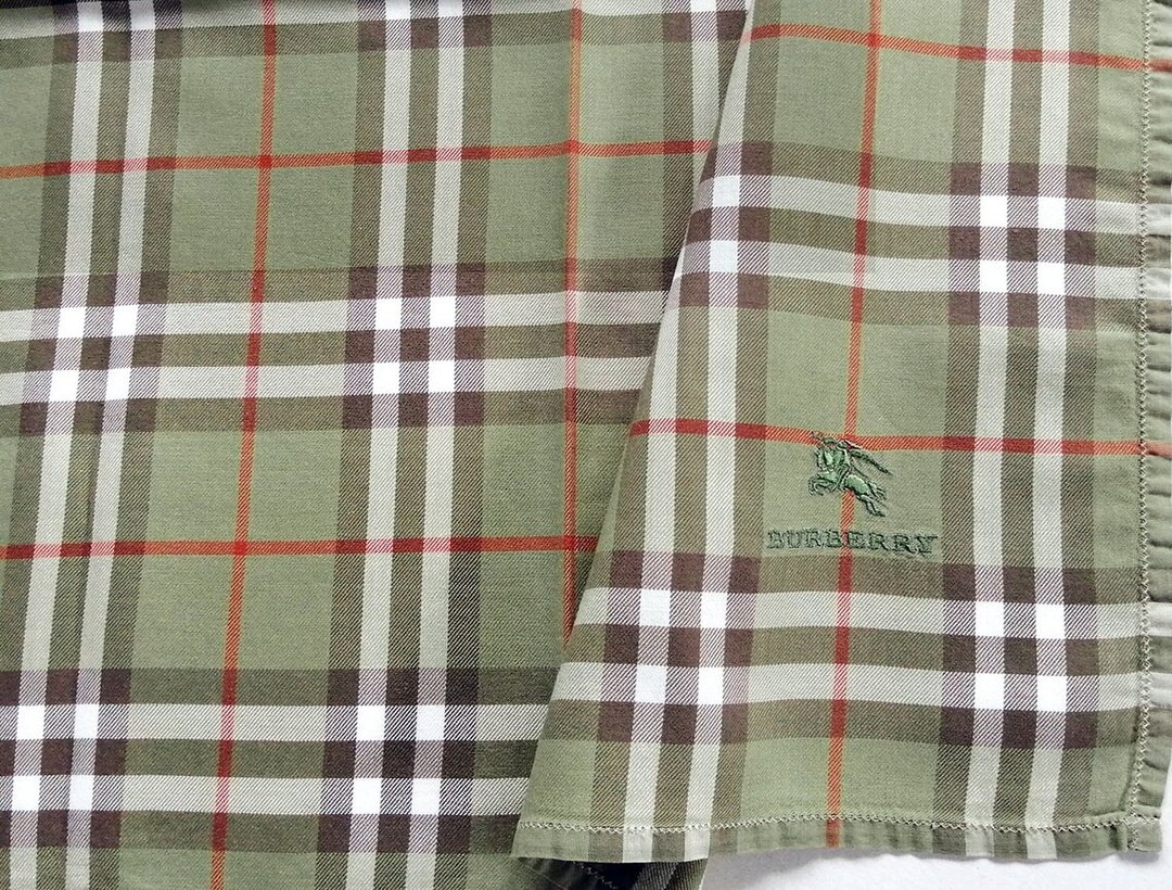 Burberry 复古手帕 口袋巾 绿色 Nova Check 19 x 18.5 英寸 - 手帕/方巾 - 棉 绿色
