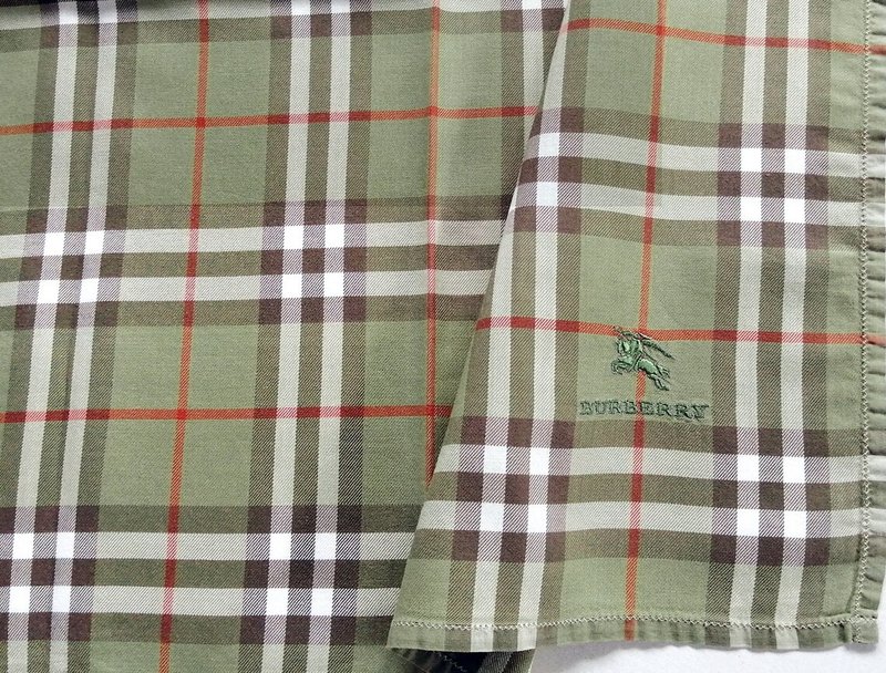 Burberry 复古手帕 口袋巾 绿色 Nova Check 19 x 18.5 英寸 - 手帕/方巾 - 棉．麻 绿色