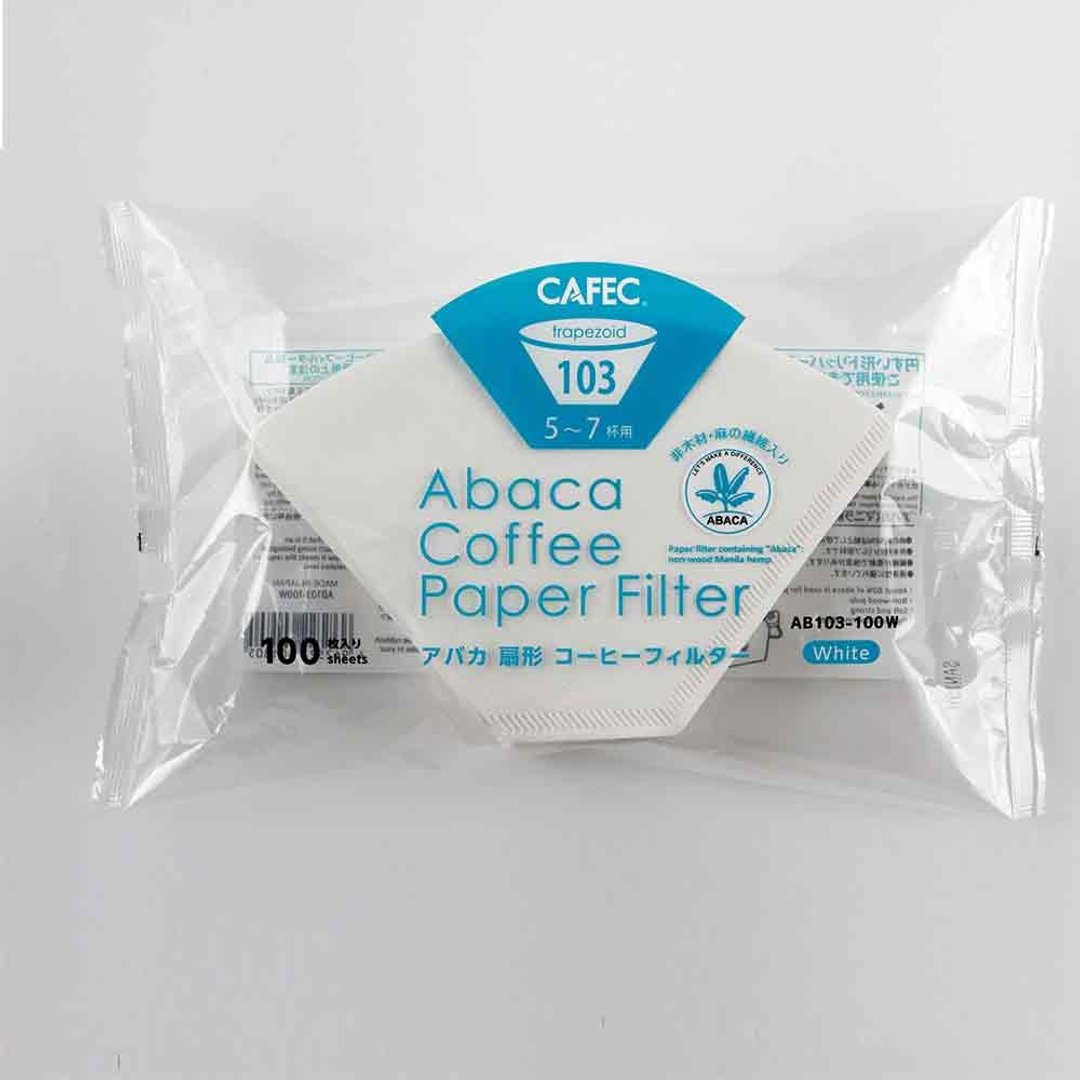 日本CAFEC Abaca 麻纤维扇形滤纸100张- 5-7杯-白色 - 咖啡壶/周边 - 纸 白色
