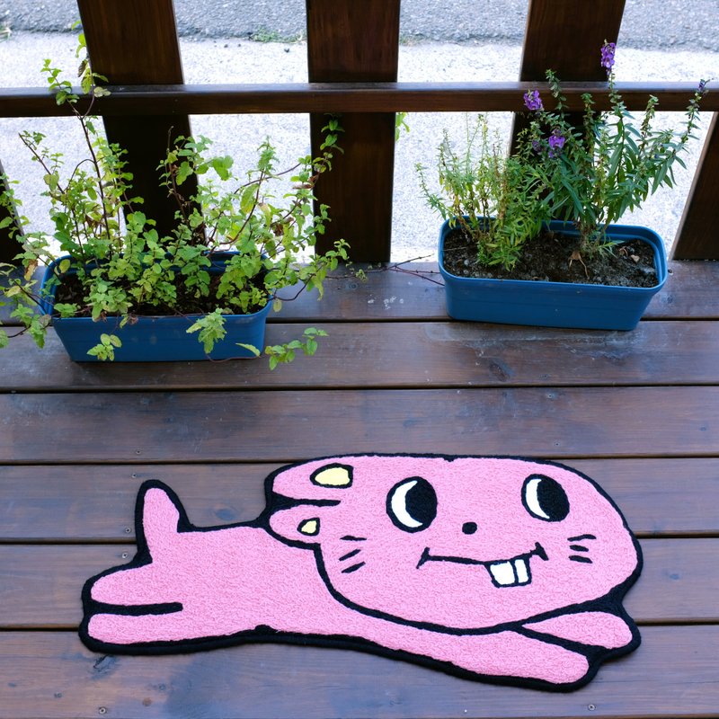 毛毛小兔加厚止滑地垫 - 地垫/地毯 - 绣线 粉红色