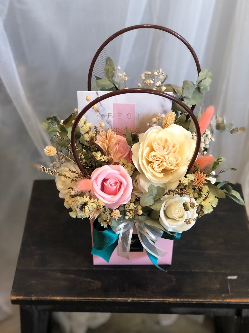 庭园玫瑰香氛皂花 干燥花 花提袋 送礼 定制化 - 干燥花/捧花 - 植物．花 粉红色