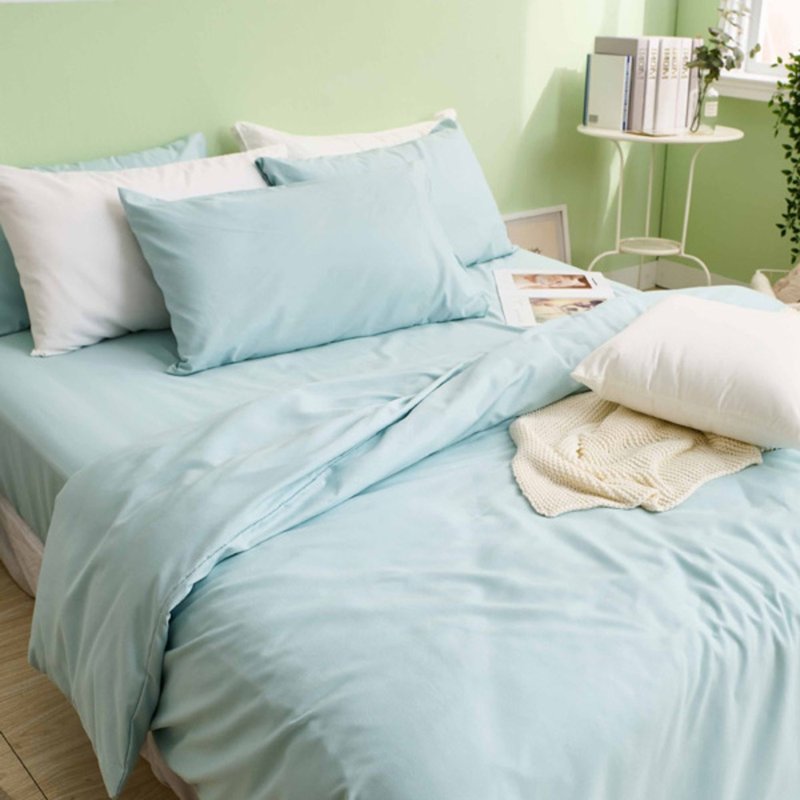 床包被套组-单人/双人/加大/ 舒柔棉 / 薄荷绿 台湾制 - 寝具 - 其他材质 绿色