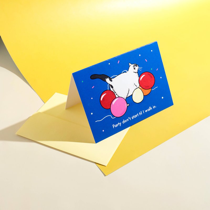 猫咪图案贺卡直到我走进去才开始。 - 卡片/明信片 - 纸 