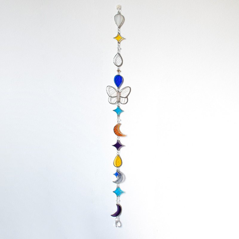 彩色玻璃花环，家居装饰，乔迁礼物，墙壁装饰 - 墙贴/壁贴 - 玻璃 白色