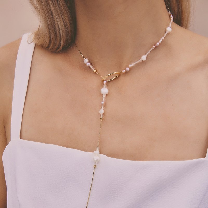 Multiverse - 时空旅行简约长链-厚镀18K金 - 项链 - 纯银 金色