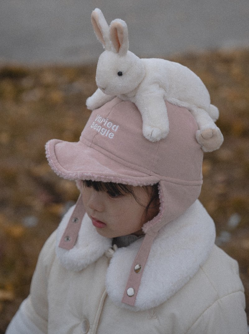 耳罩兔戴在你头上的帽子 - 帽子 - 聚酯纤维 粉红色