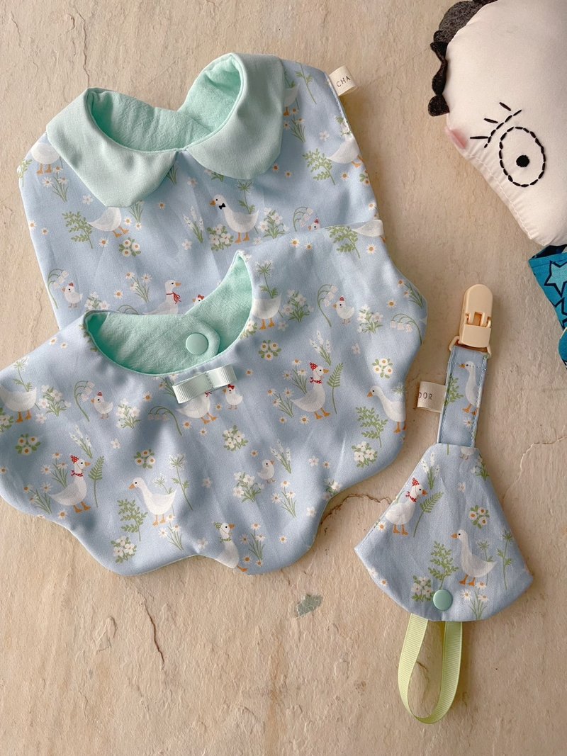 可爱鹅全家游弥月礼盒。手工制3件组 - 满月礼盒 - 棉．麻 多色